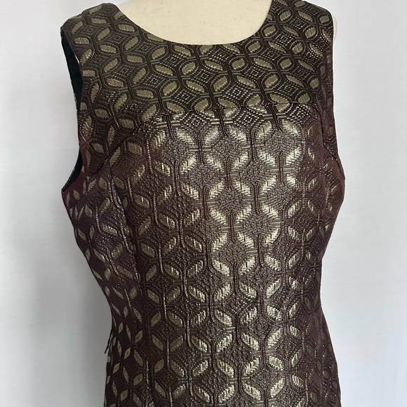 Michael Kors Gold Metallic Sheath Cocktail Dress EUC - Picture 3 of 8